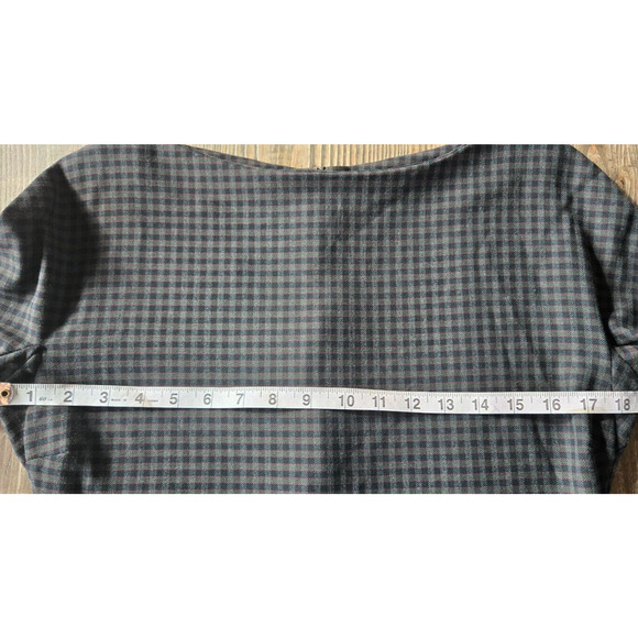Zara Checkered Gingham Shift Dress Large Black Green Tartan Pencil Half Sleeve - Picture 11 of 15